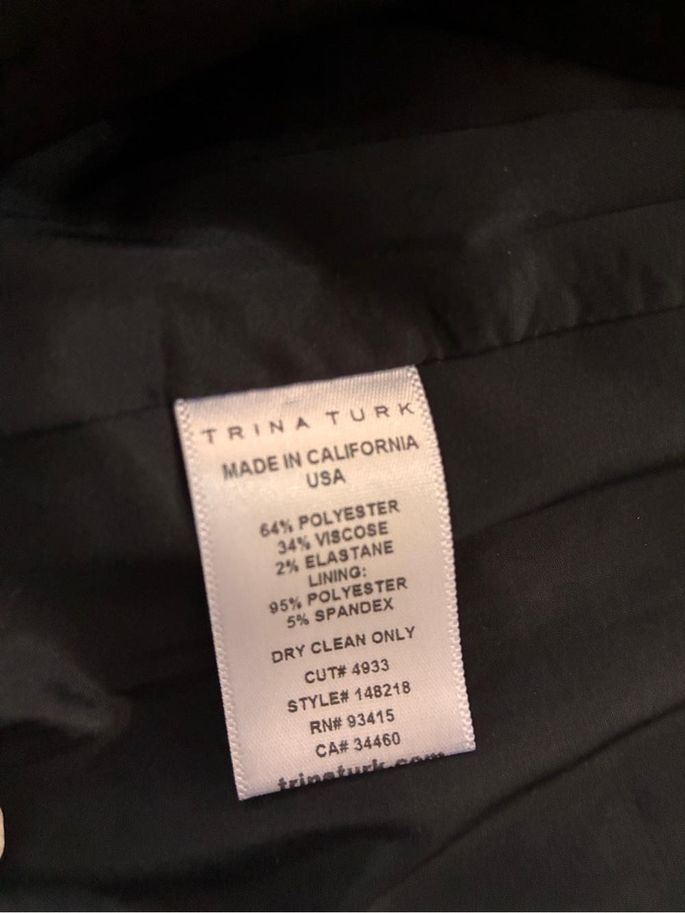 Trina Turk Black Pinstripe trousers - Picture 4 of 4
